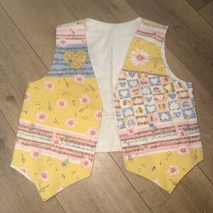Handmade Granny Core Women’s Vest Floral Hearts Cottage Core